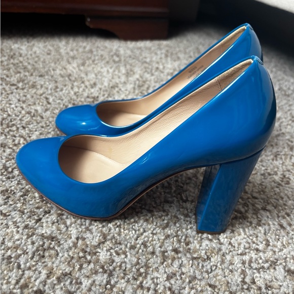 J. Crew Shoes - J Crew Blue Patent Block Heel Pumps